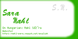 sara mahl business card